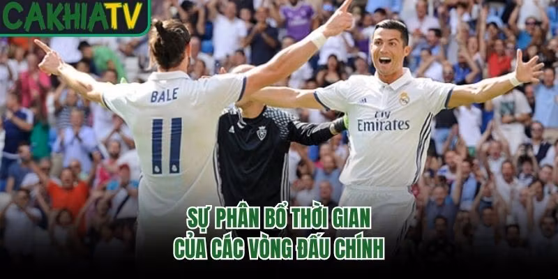 Sự phân bổ thời gian của các vòng đấu chính
